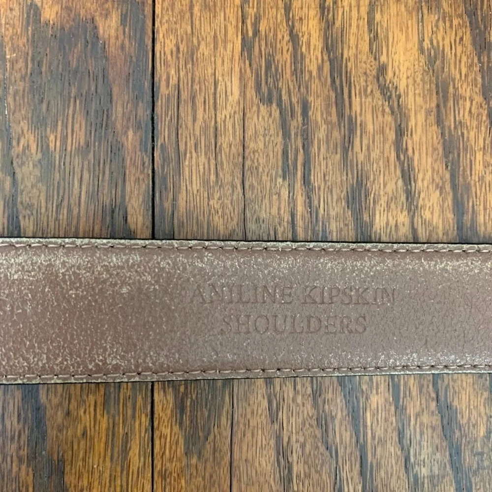 Johnston & Murphy Black Aniline Kipskin Shoulders‎ Leather Studded Belt Men's 36